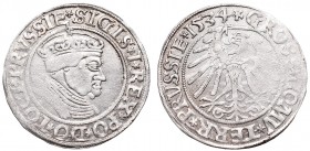 Sigismund I, Groschen 1534, Thorn
Zygmunt I Stary, Grosz 1534, Toruń - popiersie w czepcu z koroną PRVSSIE/PRVSSIE
 Piękny egzemplarz z wyśmienicie ...