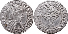 Sigismund I, Groschen 1535, Danzig
Zygmunt I Stary, Grosz 1535, Gdańsk - PRV
 Ładny egzemplarz. Odmiana z końcówką legendy PRV. 

Grade: VF+ 
Ref...