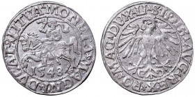 Sigismund II Augustus, Half-groat 1548, Vilnius - LI/LITVA
Zygmunt II August, Półgrosz 1548, Wilno - LI/LITVA
 Piękny, około menniczy stan zachowani...