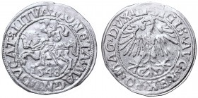 Sigismund II Augustus, Half-groat 1548, Vilnius - LI/LITVA
Zygmunt II August, Półgrosz 1548, Wilno - LI/LITVA
 Piękny, lekko niedobity egzemplarz. O...