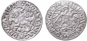 Sigismund II Augustus, Half-groat 1549, Vilnius - LI/LITVA
Zygmunt II August, Półgrosz 1549, Wilno - LI/LITVA
 Ładnie wybity, w pełni czytelny egzem...