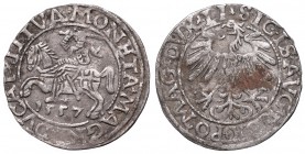 Sigismund II August, Half-groat 1557, Vilnius - LI/LITVA
Zygmunt II August, Półgrosz 1557, Wilno - LI/LITVA
 W pełni czytelny egzemplarz. Patyna, na...