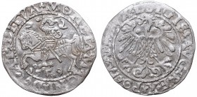 Sigismund II Augustus, Half-groat 1559, Vilnius - L/LITVA
Zygmunt II August, Półgrosz 1559, Wilno - L/LITVA
 Ładnie wybity, lekko niedobity. Patyna....