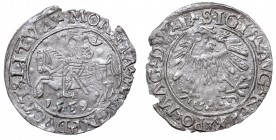 Sigismund II Augustus, Half-groat 1559, Vilnius - L/LITVA
Zygmunt II August, Półgrosz 1559, Wilno - L/LITVA
 Rzadszy wariant, lekkie ubytki blachy, ...