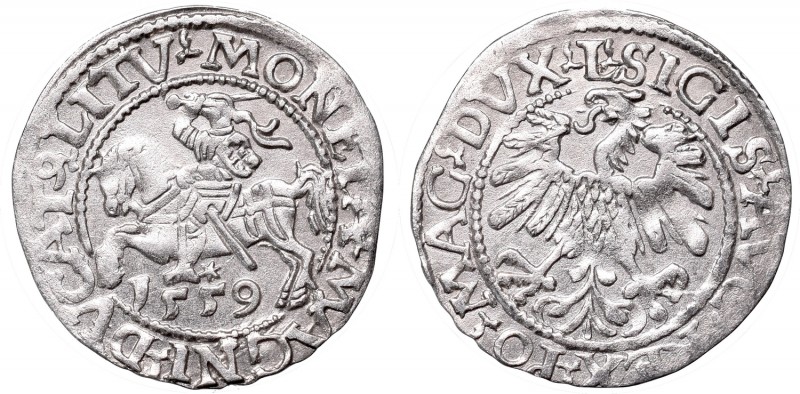 Sigismund II Augustus, Half-groat 1559, Vilnius - L/LITV
Zygmunt II August, Pół...