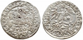 Sigismund II Augustus, 1/2 groschen 1560, Vilnius - L/LITVA
Zygmunt II August, Półgrosz 1560, Wilno - L/LITVA
 Ładny egzemplarz. Niedobicie. Patyna,...