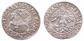 Sigismund II August, Half-groat 1561, Vilnius, L/LITV
Zygmunt II August, Półgrosz 1561, Wilno, L/LITV
 Piękny, około menniczy egzemplarz, patyna. Od...