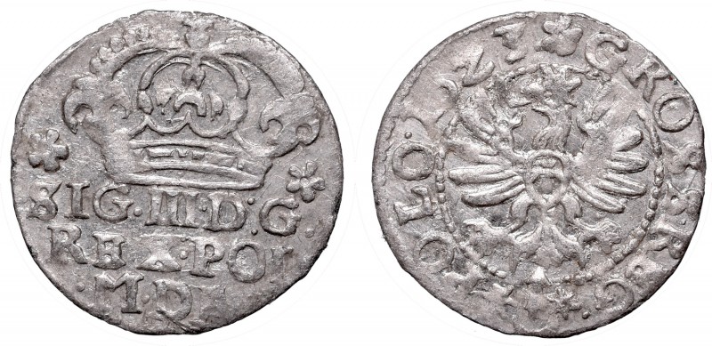 Sigismund III Wasa, 1 groschen 1623
Zygmunt III Waza, Grosz 1623
 Ładny, w peł...