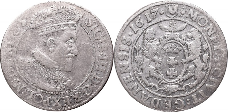 Sigismund III, 18 groschen 1617, Danzig
Zygmunt III Waza, Ort 1617, Gdańsk
 Ła...