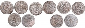 A set of coins from Riga mint from 1661-1663 i 1665
Zestaw szelągów Ryskich z lat 1661-1663 i 1665
 Około mennicze egzemplarze z połyskiem i patyną....
