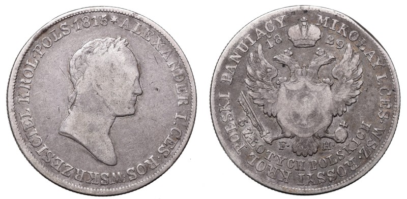 Kingdom of Poland, Nicholas I, 5 zloty 1829
Królestwo Polskie, Mikołaj I, 5 zło...