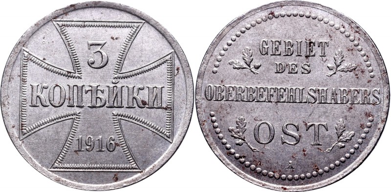 Ober-Ost, 3 kopeck 1916 A, Berlin
Ober-Ost, 3 kopiejki 1916 A, Berlin
 Około m...