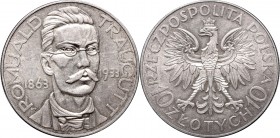 II Republic, 10 zlotych Traugutt
II Rzeczpospolita, 10 złotych 1933 Traugutt
 Piękny, około menniczy stan zachowania. Świetny detal, delikatnie rusz...