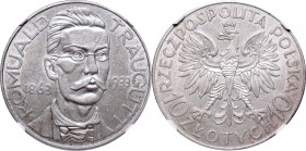 II Republic of Poland, 10 zlotych 1933, Traugutt - NGC AU58
II Rzeczpospolita, 10 złotych 1933 Traugutt - NGC AU58
 Bardzo ładny, około menniczy egz...