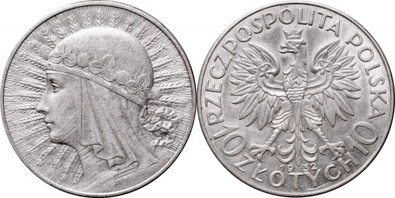 II Republic, 10 zlotych 1932, London
II Rzeczpospolita, 10 złotych 1932 Głowa k...