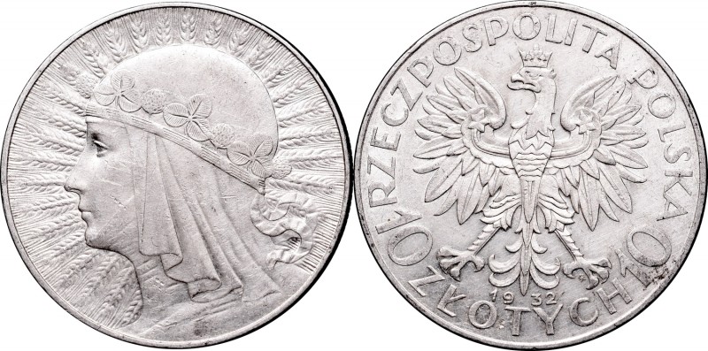 II Republic, 10 zlotych 1932, Women's Head
II Rzeczpospolita, 10 złotych 1932 G...