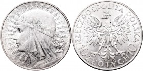 II Republic, 10 zlotych 1933, Women's Head
II Rzeczpospolita, 10 złotych 1933 Głowa kobiety
 Piękny, około menniczy egzemplarz. Praktycznie idealnie...