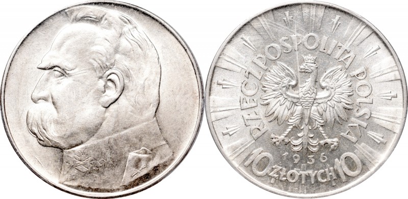 II Republic, 10 zlotych 1936, Pilsudski - PCGS MS63
II Rzeczpospolita, 10 złoty...