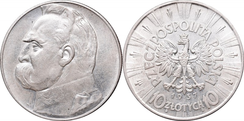 II Republic, 10 zlotych 1937, Pilsudski
II Rzeczpospolita, 10 złotych 1937 Piłs...