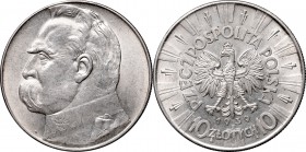 II Republic of Poland,
II Rzeczpospolita Polska, 10 złotych 1939 Piłsudski
 Piękny, około menniczy stan zachowania. Ładny połysk na całej powierzchn...