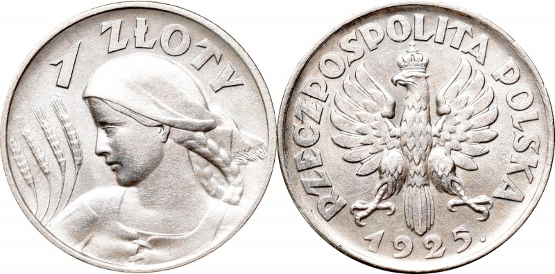 II Republic, 1 zloty 1925, Ears
II Rzeczpospolita, 1 złoty 1925 Kobieta i Kłosy...