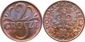 II Republic, 2 groschen 1936
II Rzeczpospolita, 2 grosze 1936
 Piękny, około menniczy egzemplarz. Ładna patyna. 

Grade: AU/UNC 
 Polen, Poland...