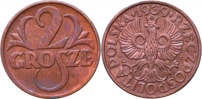 II Republic of Poland, 2 groschen 1939
II Rzeczpospolita, 2 grosze 1939
 Ładny...