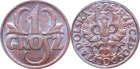 II Republic of Poland, 1 groschen 1925 - PCGS MS64 BN
II Rzeczpospolita, 1 grosz 1925 - PCGS MS64 BN
 Wspaniały, wyselekcjonowany egzemplarz w stary...