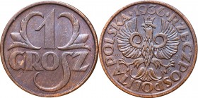II Republic, 1 groschen 1936
II Rzeczpospolita, 1 grosz 1936
 Piękny, menniczy egzemplarz. Patyna. 

Grade: AU 
 Polen, Poland