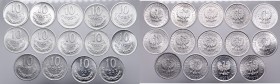 PRL, Set of 14 coins 10 groschen 1949-1978
PRL, Zestaw 14 monet 10 groszy z lat 1949-1978
 Piękne, wyselekcjonowane egzemplarze. Bardzo ładnie zacho...