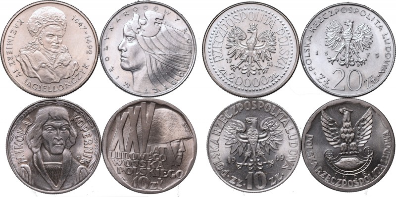 Set of 4 coins from PRL
Zestaw 4 monet PRL
 Mennicze monety okolicznościowe z ...