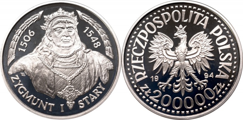 III RP, 200 000 zł, Sigismund I the Old
III RP, 200 000 zł, Zygmunt I Stary
 S...