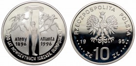 III RP, 10 złotych 1995 Atlanta
 Nalot na awersie. 

Grade: Proof 
 Polen, Poland