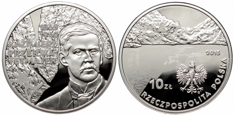 III RP, 10 złotych 2015 150 rocznica urodzin Kazimierza Przerwy-Tetmajera
 Nakł...