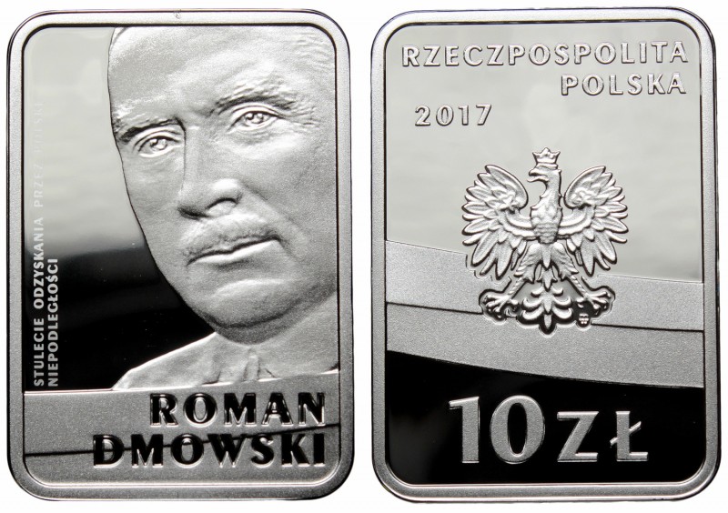 III RP, 10 złotych 2017 Stulecie odzyskania przez Polskę niepodległości Roman Dm...