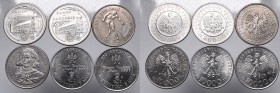 III RP, Set of 6 commemorative coins
III RP, Zestaw 6 monet okolicznościowych
 Ładne, mennicze i około mennicze egzemplarze. 

Grade: UNC/AU 
 Po...