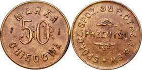 Polska, 50 groszy, 38. Pułk Strzelców Lwowskich, Przemyśl
 

Grade: VF+ 
 Notgeld Monety wojskowe