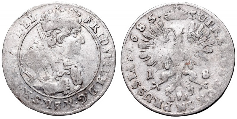 Prussia, Frederick Wilhelm, 18 groschen 1685, Konigsberg
Prusy, Fryderyk Wilhel...