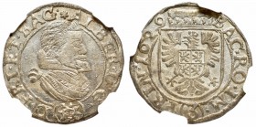 Bohemia, Albrecht von Wallenstein, 3 kreuzer 1629, Jicin - NGC MS63
Czechy/Śląsk, Albrecht von Wallenstein, 3 krajcary 1629, Jicin - NGC MS63
 Piękn...