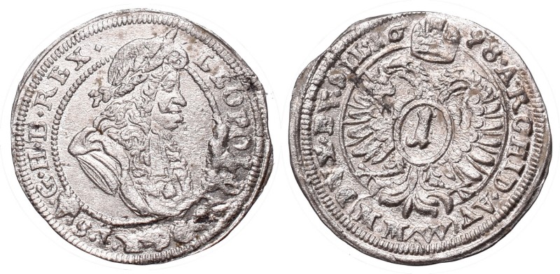 Silesia, Leopold I, 1 kreuzer 1698, Breslau
Śląsk, Leopold I, 1 krajcar 1698, W...