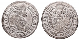 Silesia, Leopold I, 3 kreuzer 1696, Brieg
Śląsk, Leopold I, 3 krajcary 1696, Brzeg
 Ładnie zachowany egzemplarz, połysk menniczy. 

Grade: XF-/XF ...