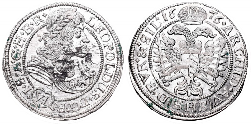 Silesia, Leopold I, 6 kreuzer 1676, Breslau
Śląsk, Leopold I, 6 krajcarów 1676,...