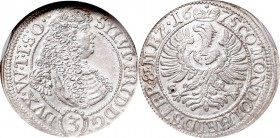Silesia, Sylvius Friedrich, 3 kreuzer 1675, Duchy of Württemberg-Oels - GCN MS63
Śląsk, Sylwiusz Fryderyk, 3 krajcary 1675, Oleśnica - GCN MS63
 Pię...