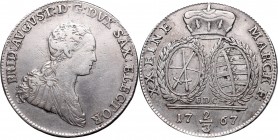 Saxony, Friedrich August III, 2/3 thaler 1767
Saksonia, Fryderyk August, 2/3 talara 1767
 Dobrze zachowany egzemplarz. Patyna. 

Grade: VF+/XF- 
...