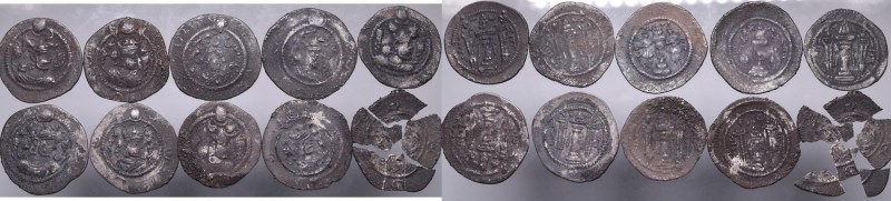 Sasanids, Lot of drachms
Sasanidzi, Zestaw drachm
 Patyna, nalot. Jeden egzemp...