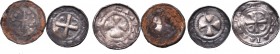 Lot of cross denarii
Zestaw denarów krzyżowych
 Patyna, nalot. 

Grade: VF 
 Cредневековые монеты