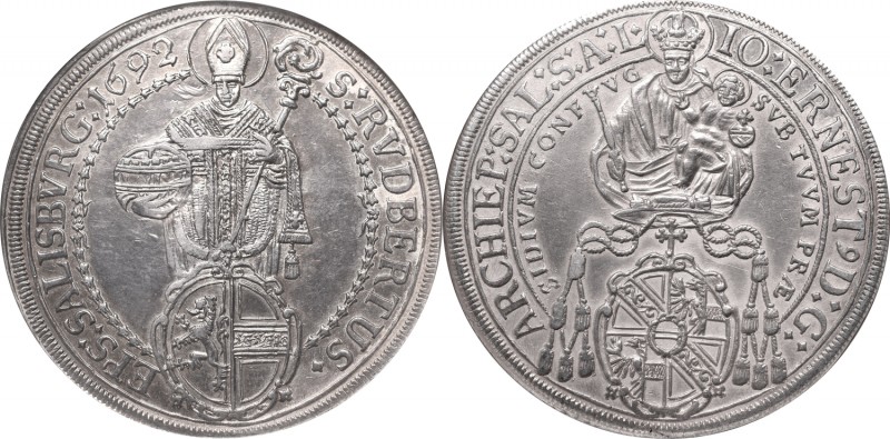 Austria, Iohann Ernst graf Thun and Hohenstein, Thaler 1692, Salsburg - NGC AU
...