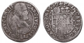 Austria, Karl II Liechtenstein, 3 kreuzer 1669, Olmutz
Austria, Karol II Liechtenstein, 3 krajcary 1669, Ołomuniec
 W pełni czytelny egzemplarz pokr...
