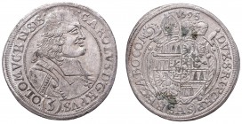 Austria, Olmutz bishopic, Carol II, 3 kreuzer 1695
Austria, Karol II Liechtenstein, 3 krajcary 1695 SAS, Ołomuniec
 Bardzo ładnie zachowany egzempla...