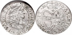 Austria, Leopold I, 3 kreuzer 1670, Hall - GCN MS65
Austria, Leopold I, 3 krajcary 1670, Hall - GCN MS65
 Wyselekcjonowany menniczy egzemplarz. Ładn...